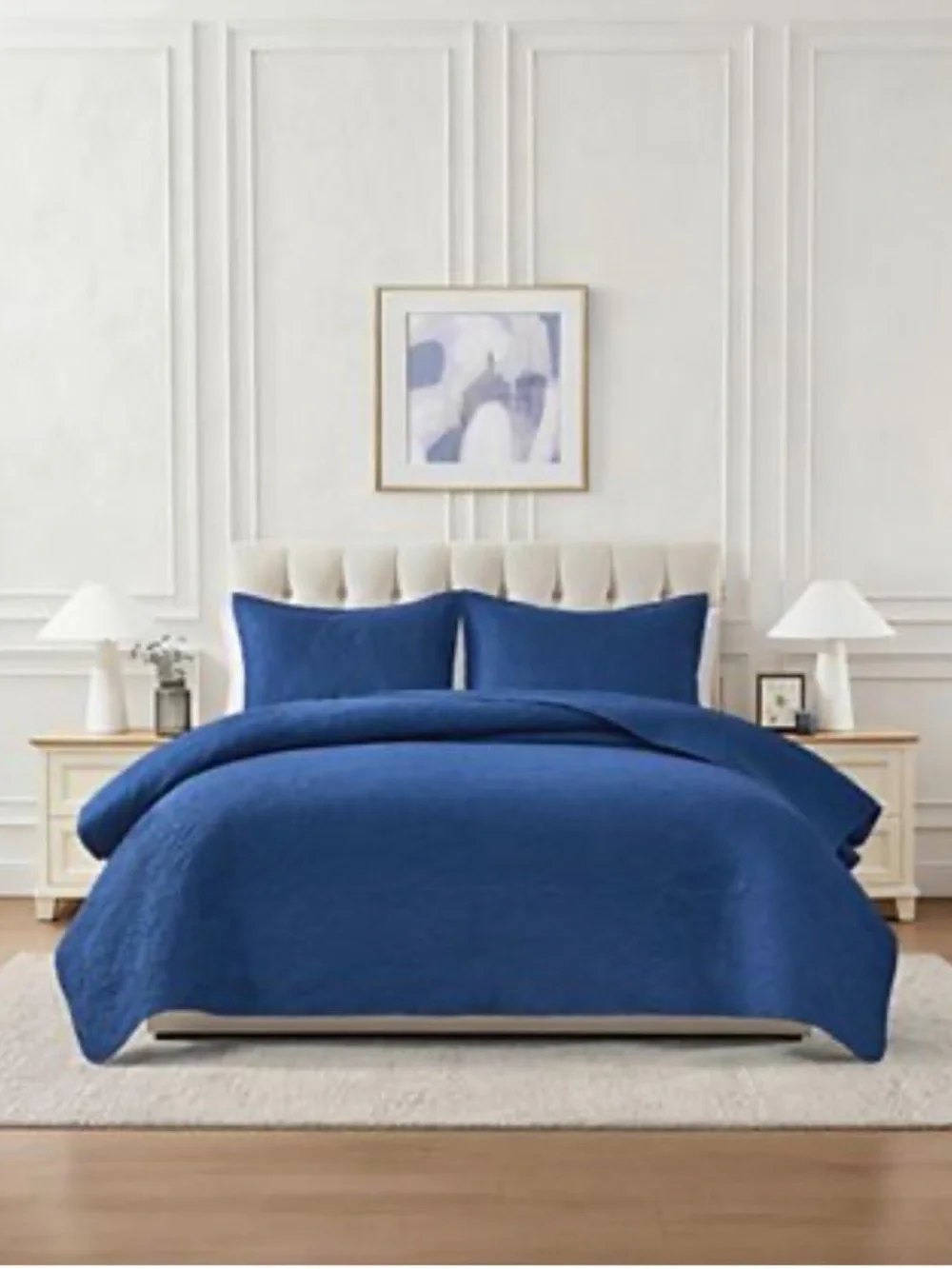 Macy's Chelsea Loft Pinsonic Floral Embossed Quilt Set - Blue